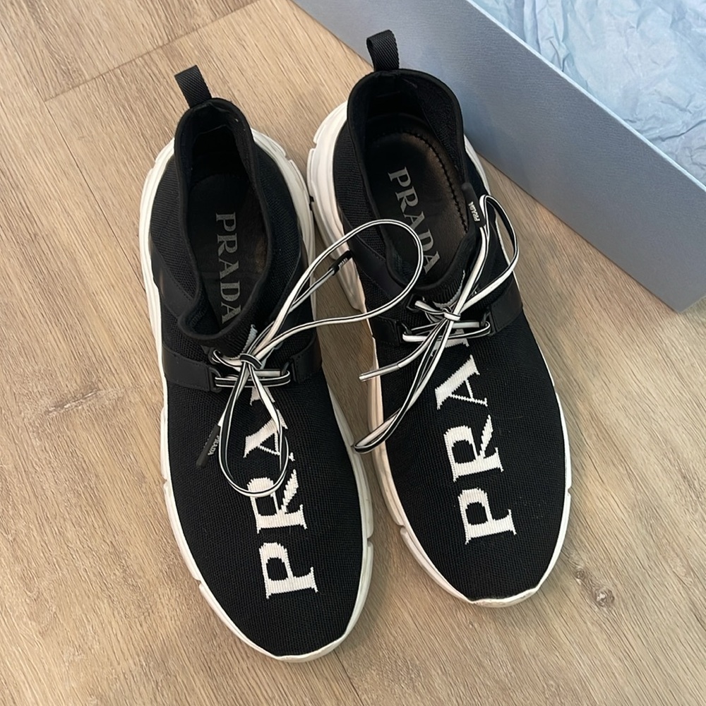 Prada Black and White Women's Sneakers